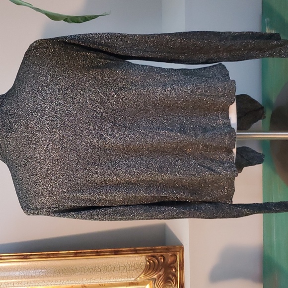 Karen Kane Glamerous Black Sparkle Waterfall Cardigan size Large - Picture 4 of 4